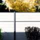 Modern Composite Privacy Fence Sandy Birch with Black Aluminum Posts and Rails
