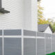 Modern Composite Horizontal Semi Privacy Fence with Aluminum Posts and Rails