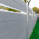Modern Composite Horizontal Semi Privacy Fence with Aluminum Posts and Rails