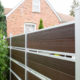 Modern Composite Horizontal Semi Privacy Fence with Aluminum Posts and Rails