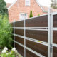 Modern Composite Horizontal Semi Privacy Fence with Aluminum Posts and Rails