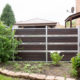 Modern Composite Horizontal Semi Privacy Fence with Aluminum Posts and Rails