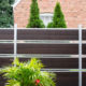 Modern Composite Horizontal Semi Privacy Fence with Aluminum Posts and Rails
