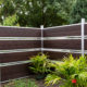 Modern Composite Horizontal Semi Privacy Fence with Aluminum Posts and Rails