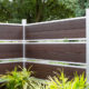 Modern Composite Horizontal Semi Privacy Fence with Aluminum Posts and Rails