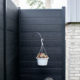 Modern Composite Horizontal Privacy Fence with Aluminum Posts and Rails