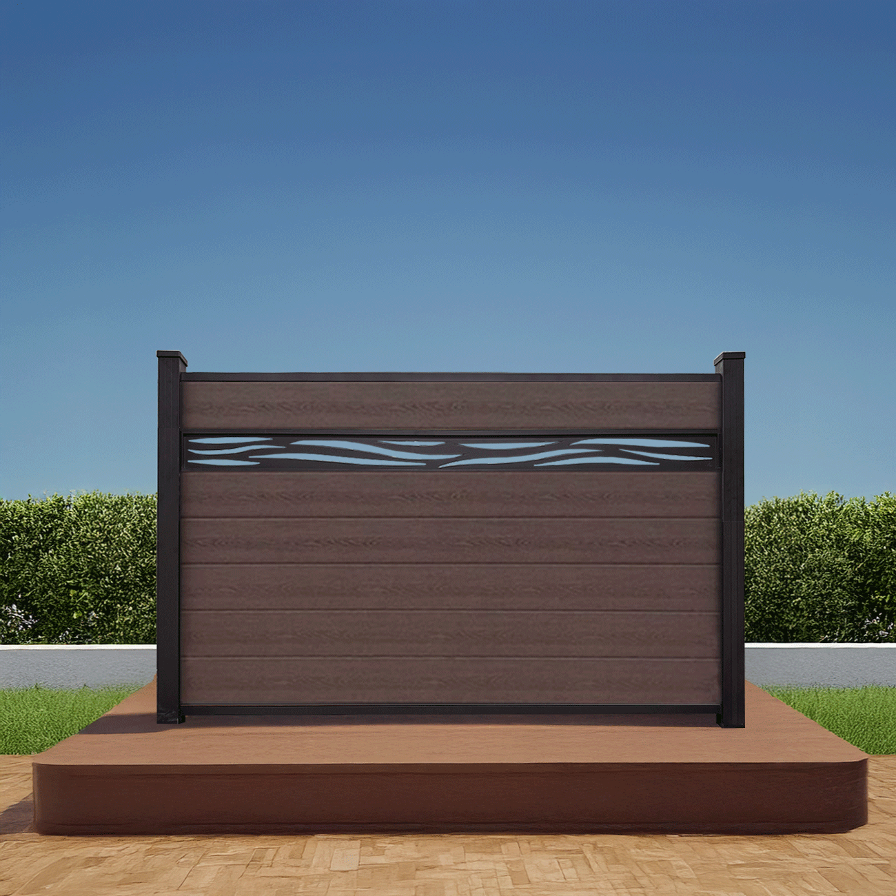 Waveform Lattice Composite Aspen Brown Fence 4