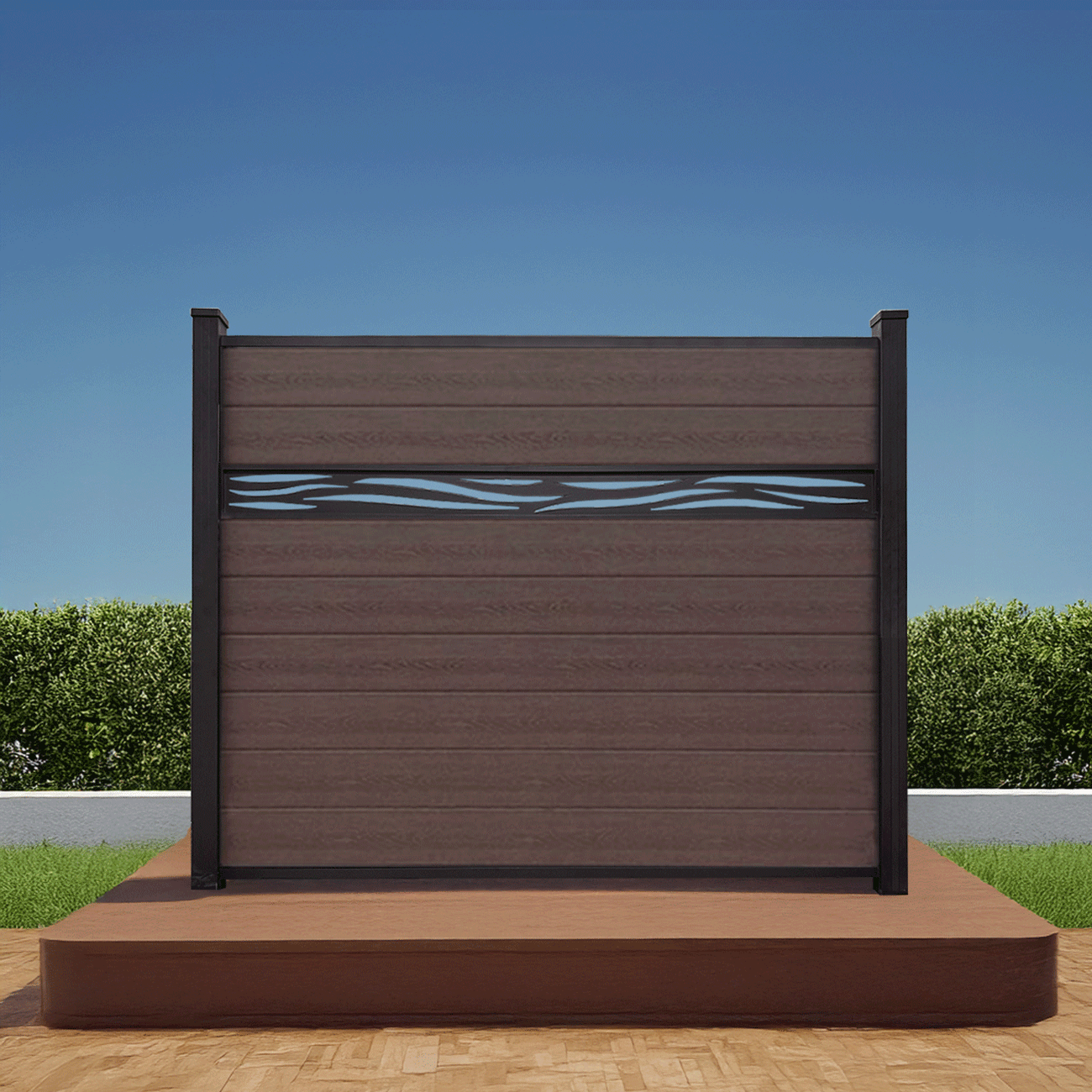 Waveform Lattice Composite Aspen Brown Fence 5