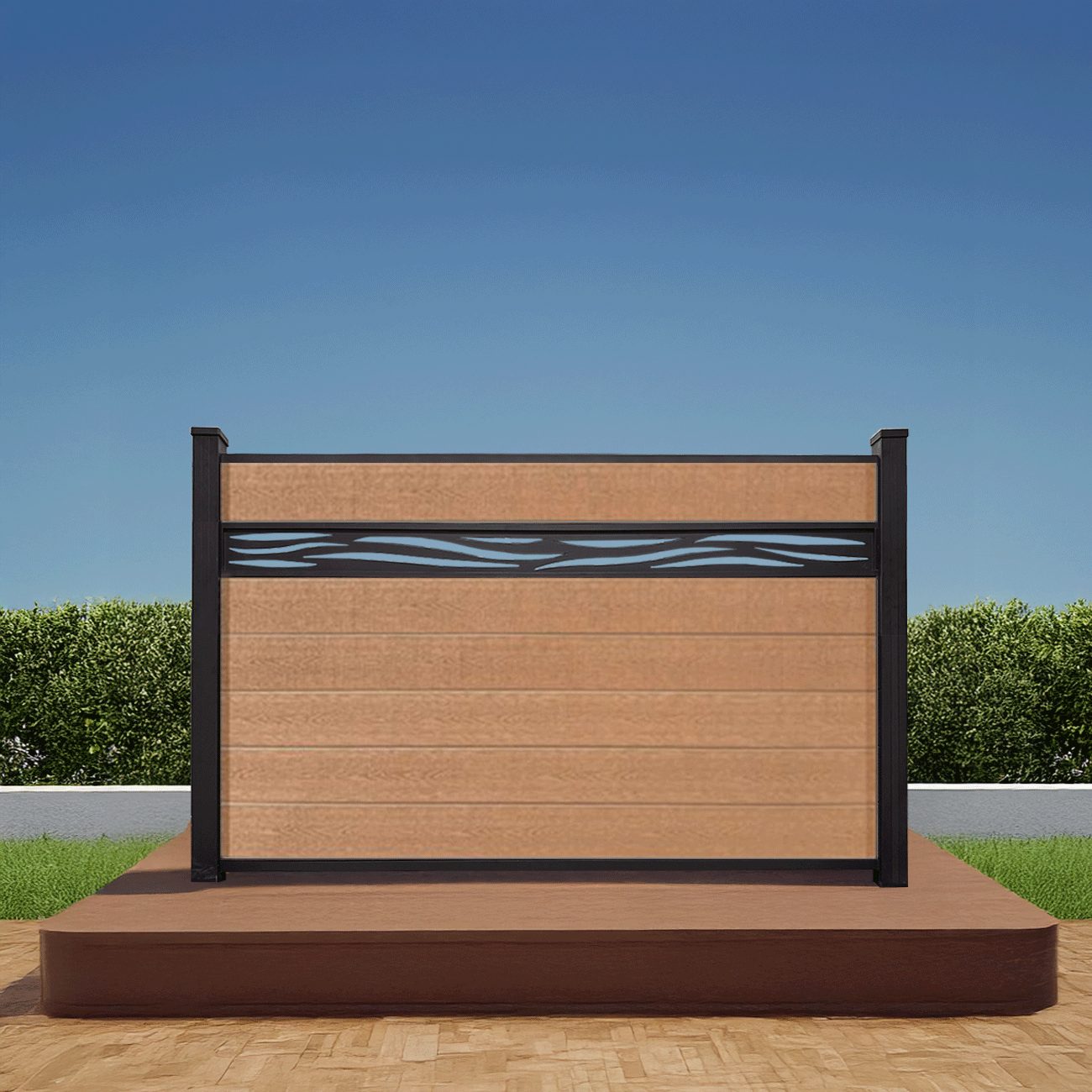 Waveform Lattice Composite Cedar Fence 4