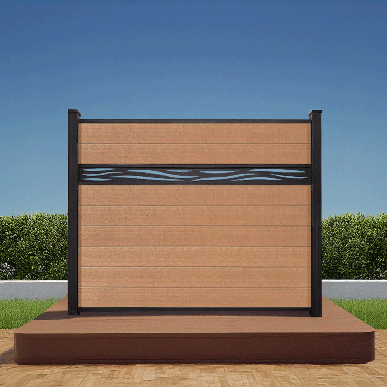 Waveform Lattice Composite Cedar Fence 5