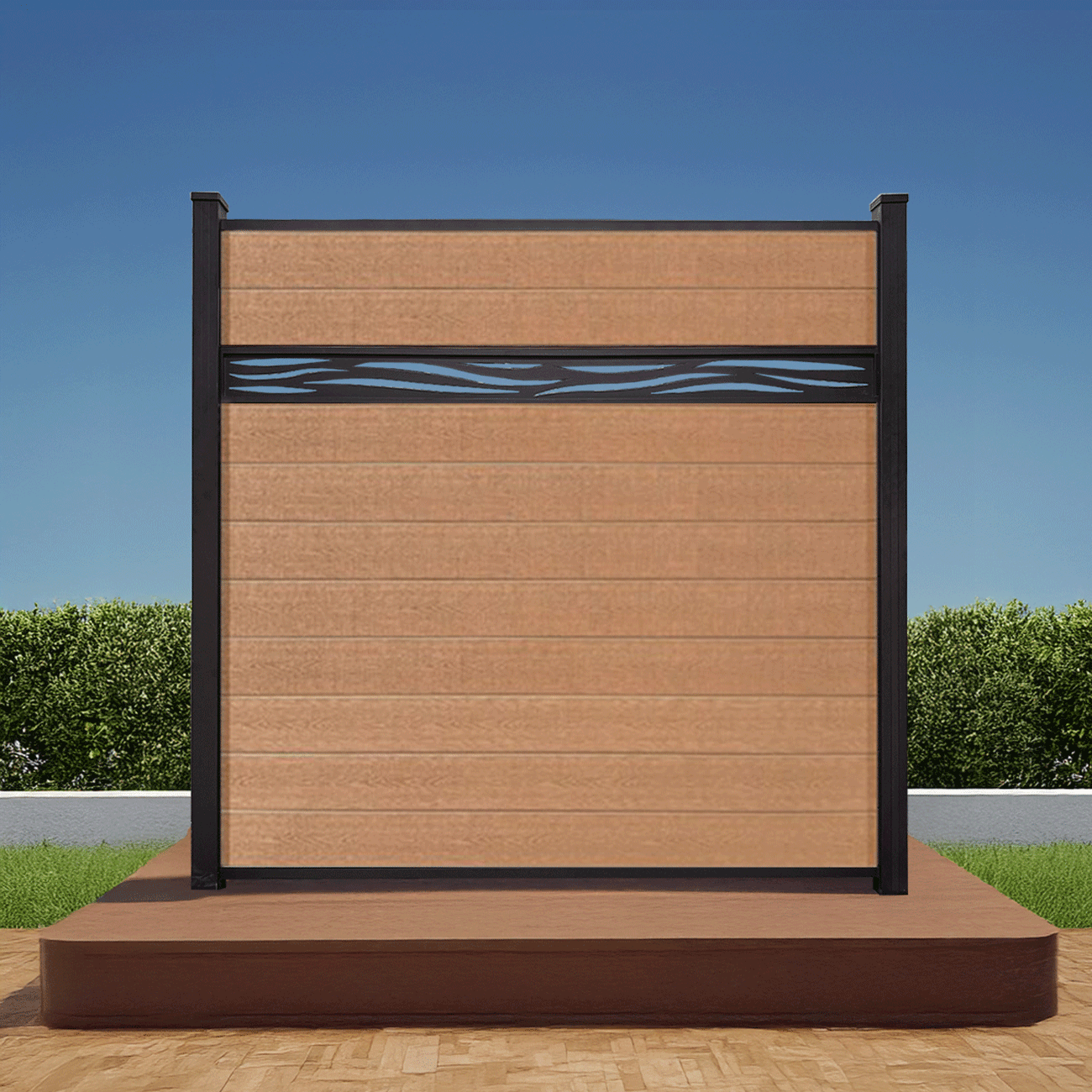 Waveform Lattice Composite Cedar Fence 6