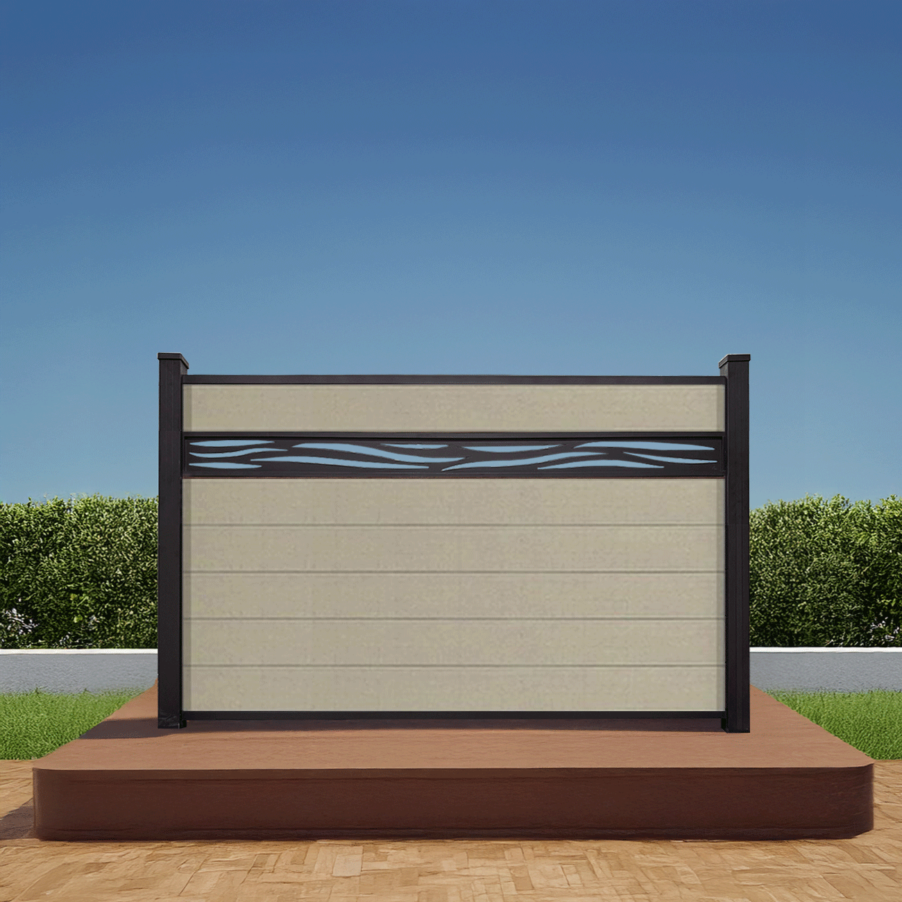 Waveform Lattice Composite Sandy Birch Fence 4