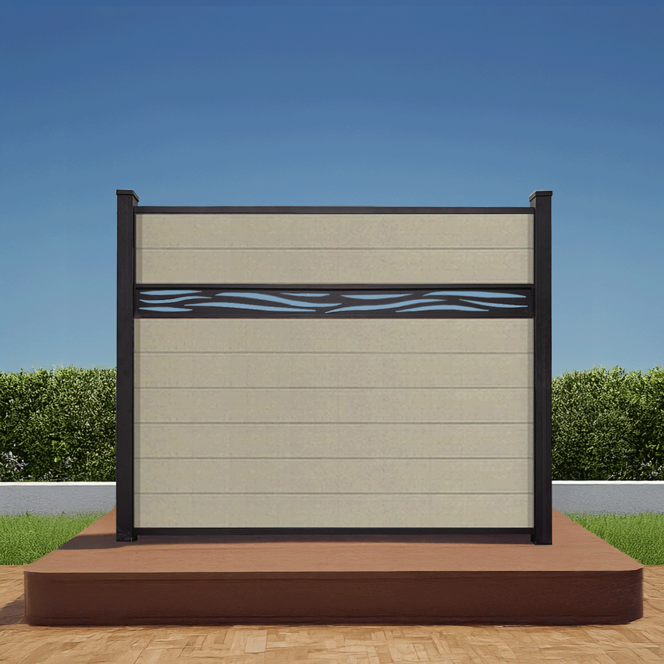 Waveform Lattice Composite Sandy Birch Fence 5