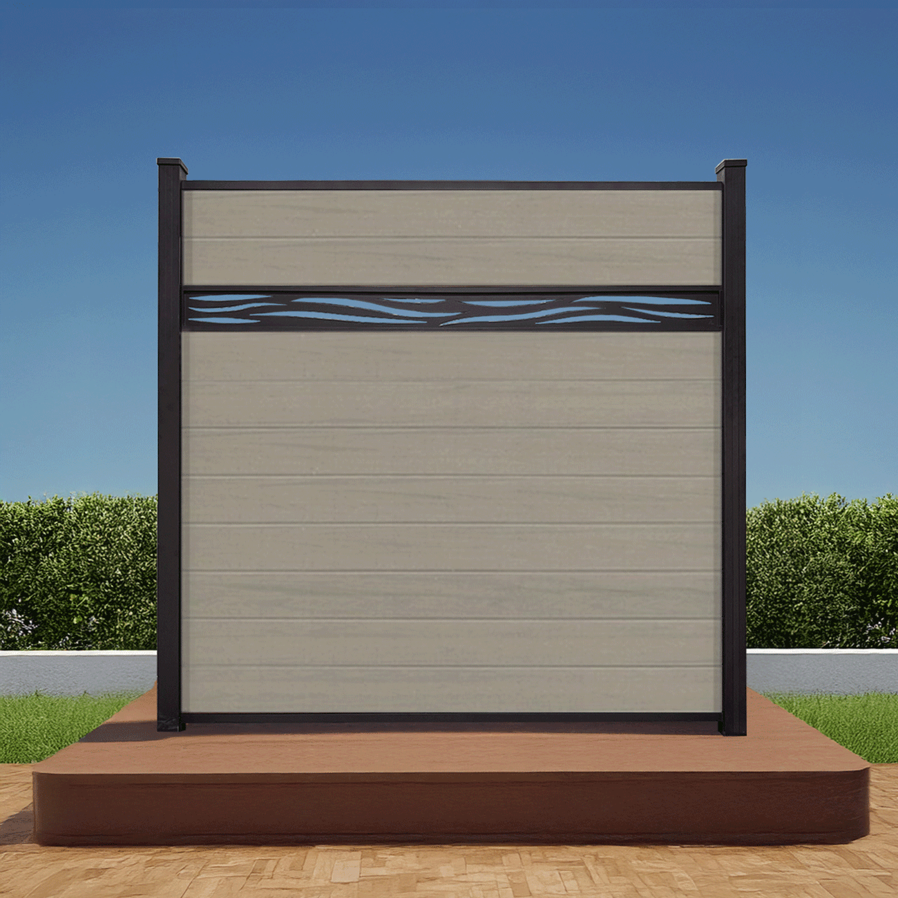 Waveform Lattice Composite Sandy Birch Fence 6