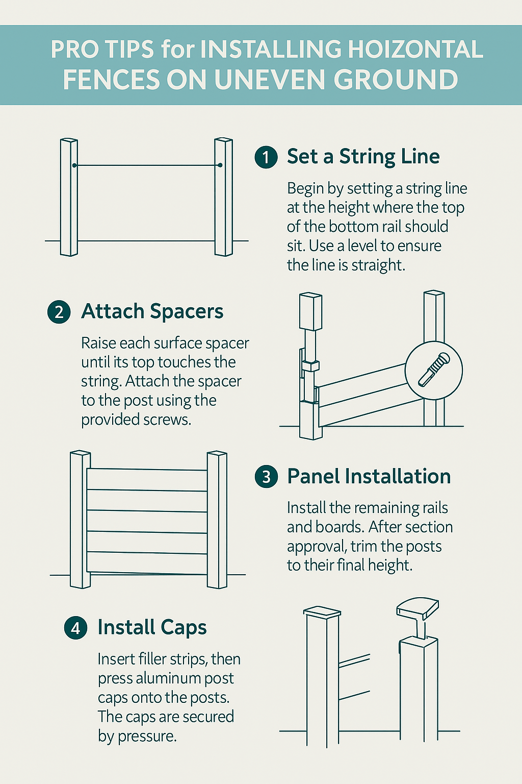 Installing Horizontal Fences on Uneven Ground