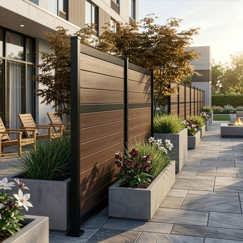 greenwood fence classic deluxe urban modular composite terrace design