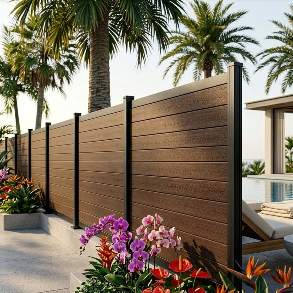 greenwood fence elite deluxe modular composite poolside design ideas