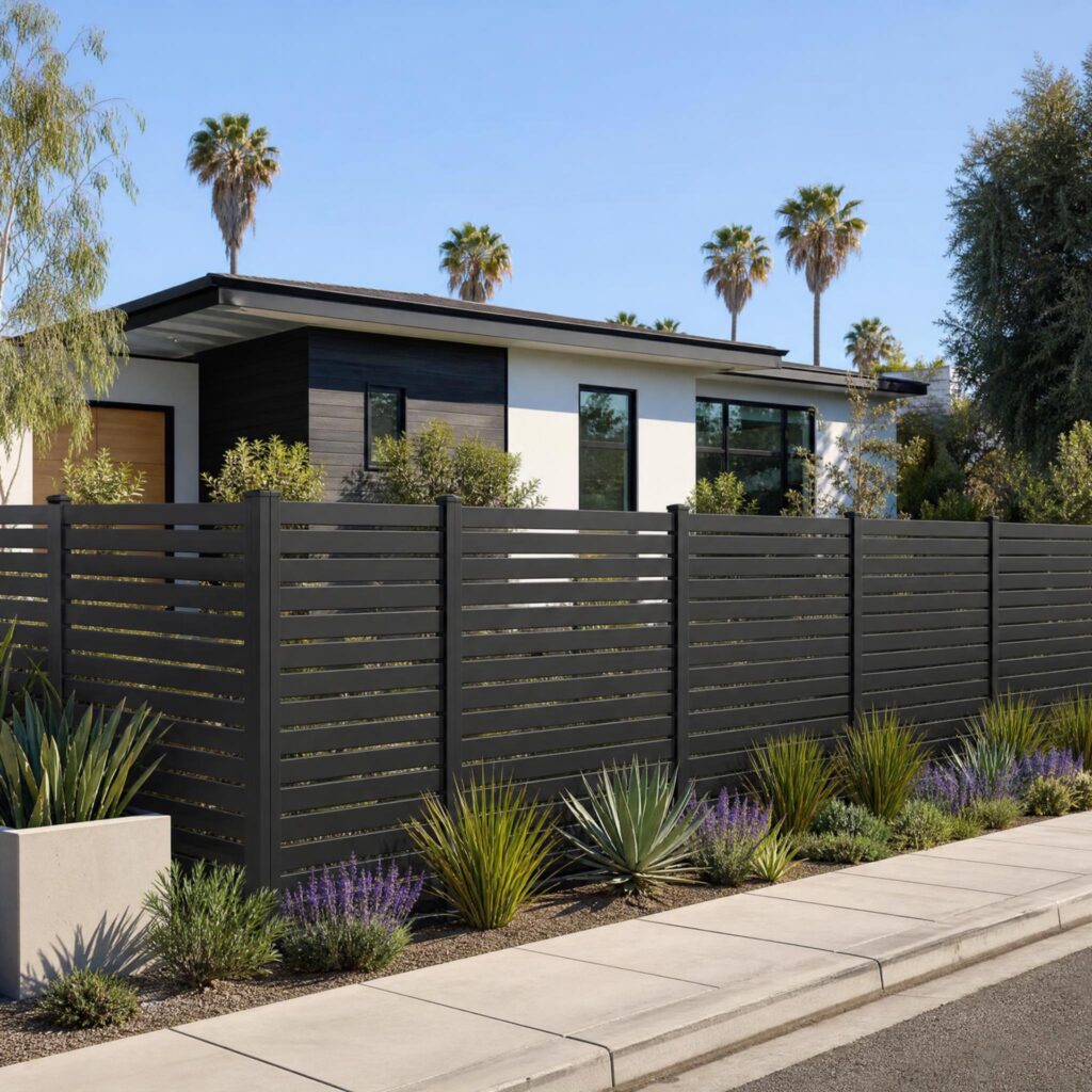 Greenwood fence aluminum euro slat lifetsyle 2