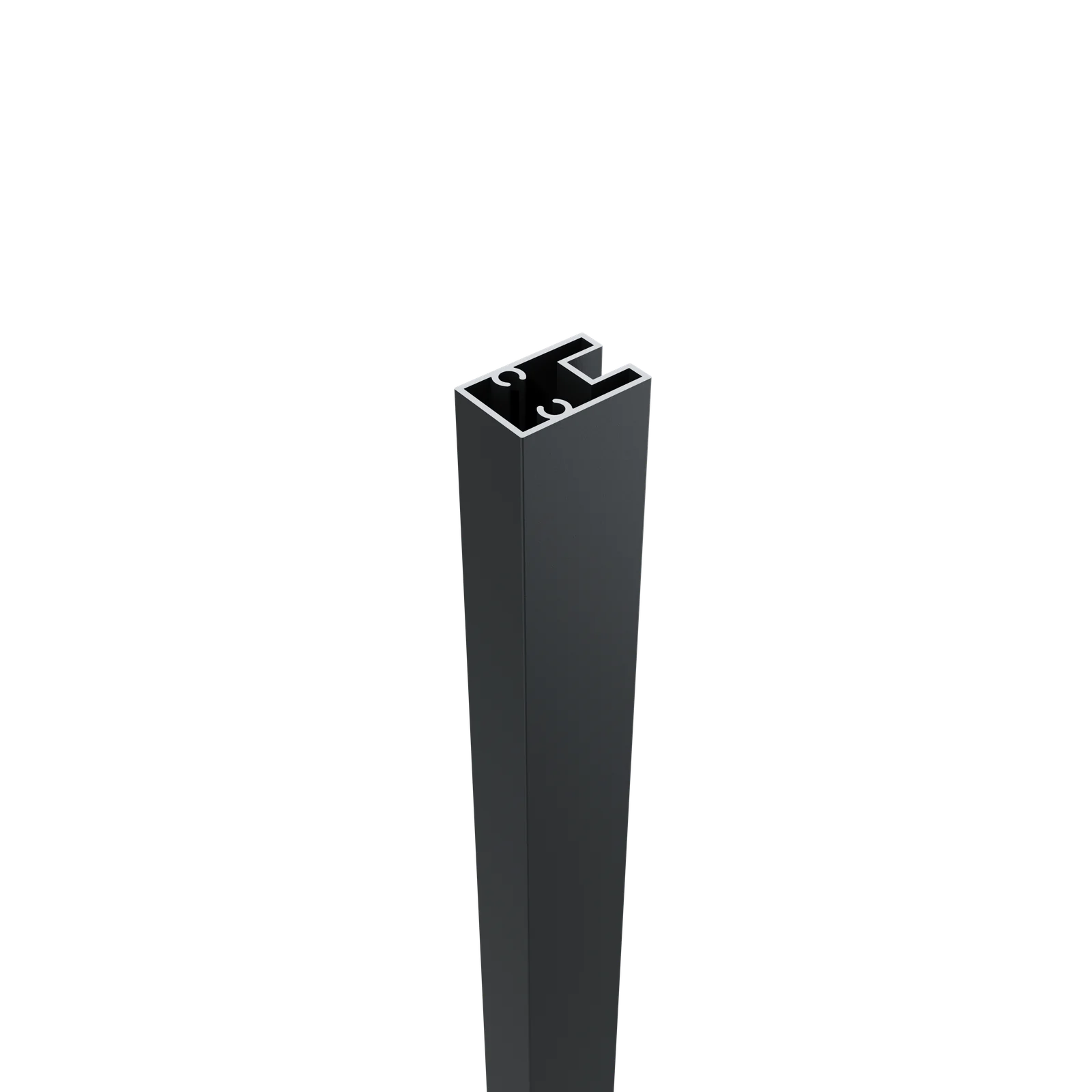 Greenwood Fence Top Rail matte black powder-coated aluminum 6-foot crown profile