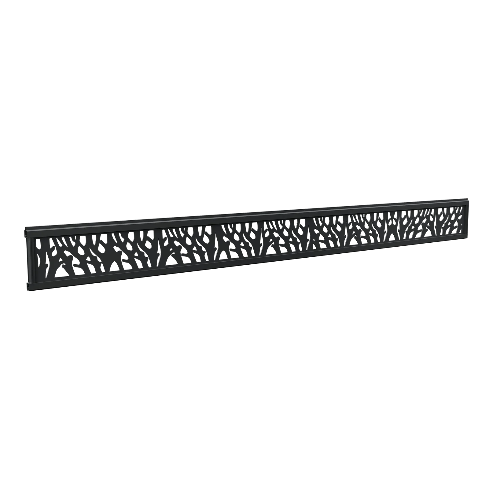 Greenwood Fence Ornamental Lattice Assembly, 6.22" (158mm) matte black powder-coated aluminum modular decorative infill with integrated framing