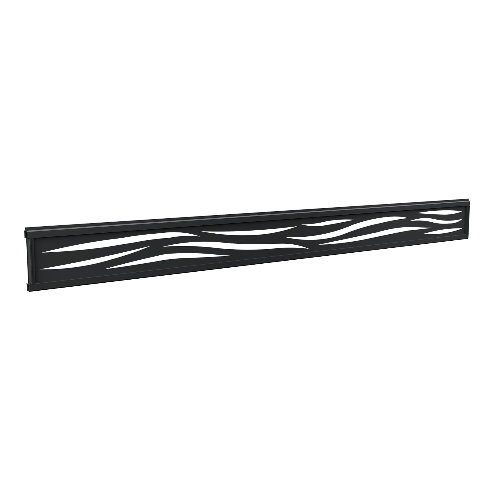 Greenwood Fence Waveform Lattice Assembly, 6.22" (158mm) matte black powder-coated aluminum modular decorative infill with integrated framing
