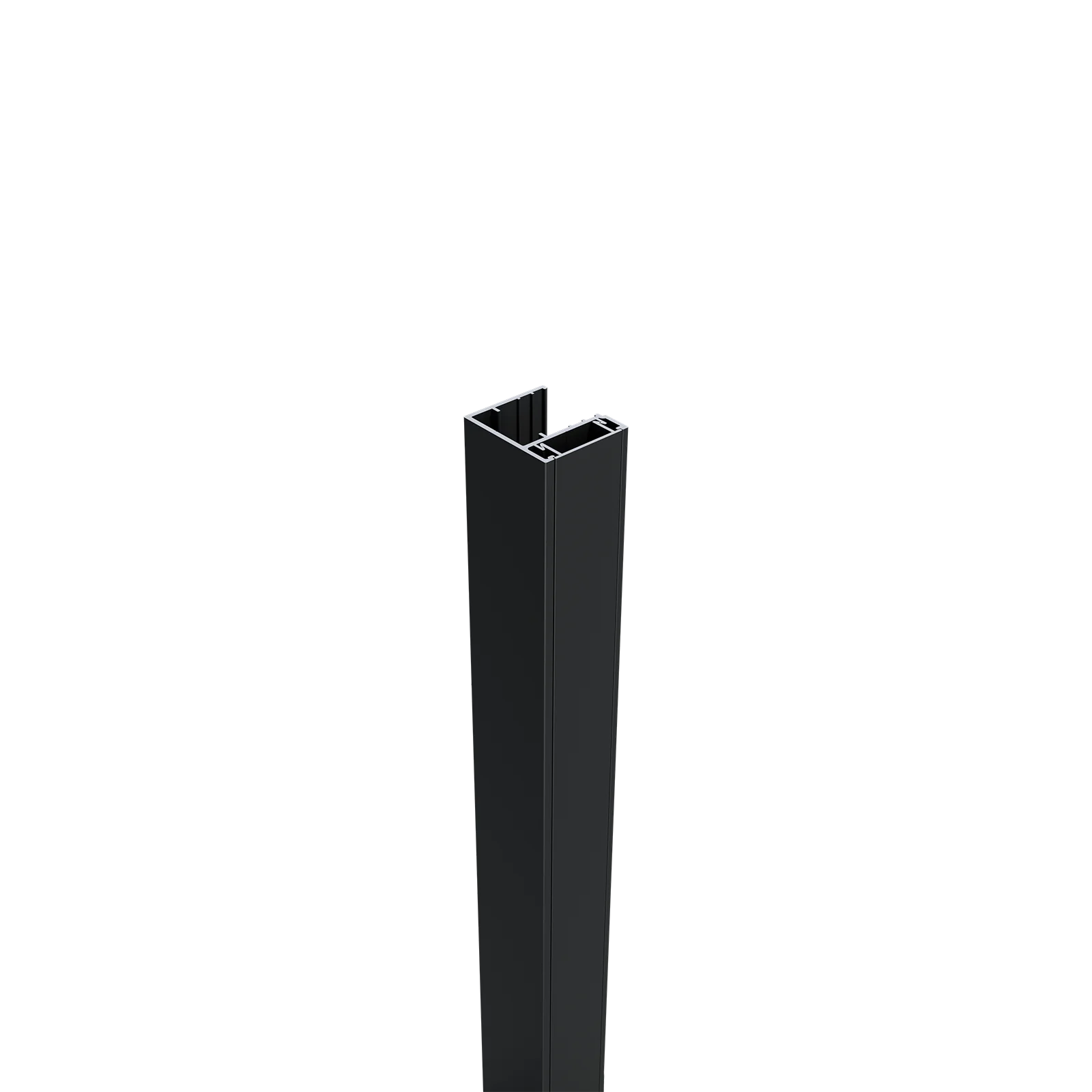 Greenwood Fence U-Channel Kit 6.5 ft matte black aluminum for gate post terminations pillar mounting and existing post retrofits