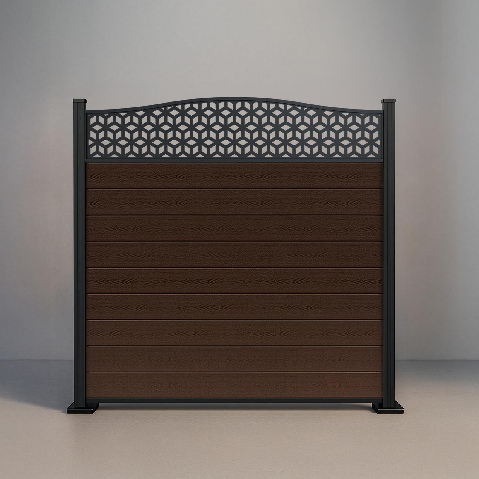 gwf s16 crescent top lattice 6ft height aspen brown composite standard post