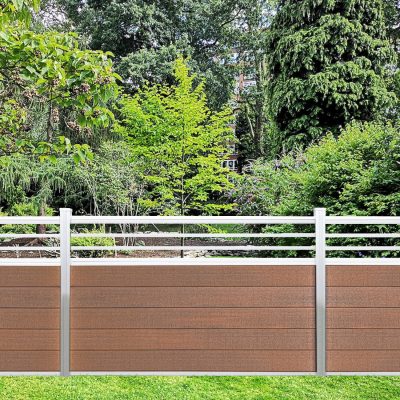 4 H x 6 W Trellis Fence Design Composite Cedar Natural Aluminum