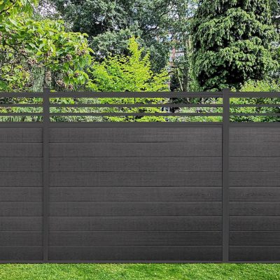 6 H x 6 W Trellis Fence Design Composite Charcoal Black Aluminum