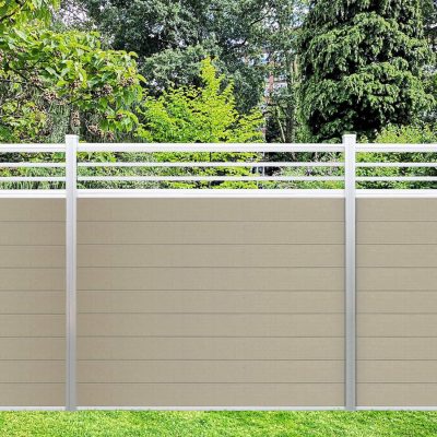 6 H x 6 W Trellis Fence Design Composite Sandy Birch Natural Aluminum copy