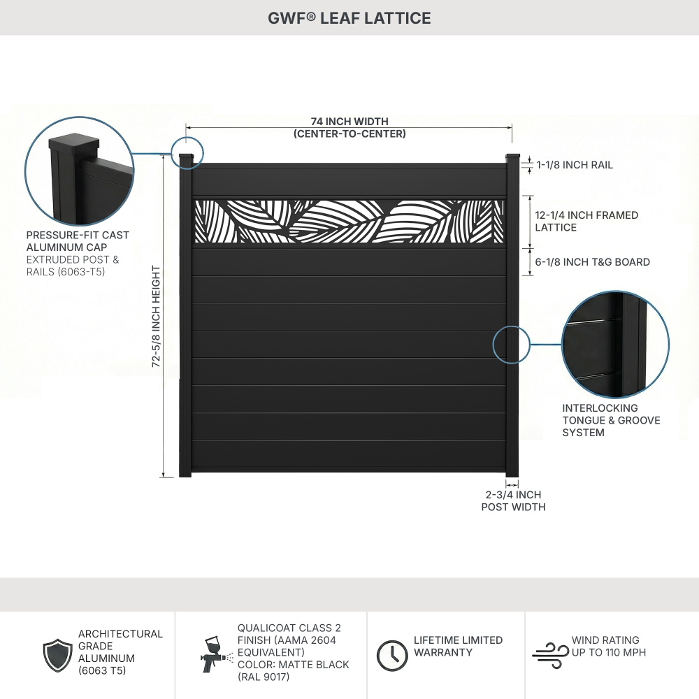 Drawing Leaf Lattice Aluminum Fence GWF®