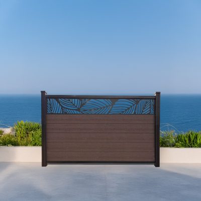 Leaf Lattice Composite Fence Aspen Brown 4ft GWF