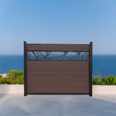 Leaf Lattice Composite Fence Aspen Brown 5ft GWF