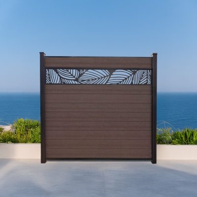 Leaf Lattice Composite Fence Aspen Brown 6ft GWF