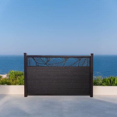 Leaf Lattice Composite Fence Charcoal 4ft GWF
