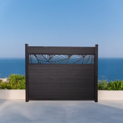 Leaf Lattice Composite Fence Charcoal 5ft GWF