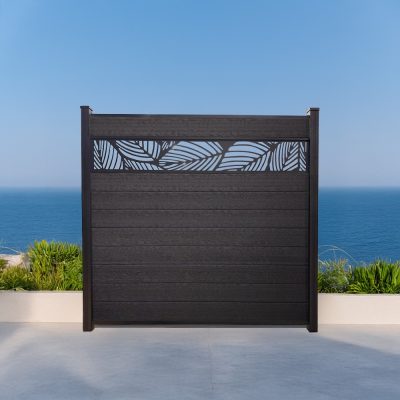 Leaf Lattice Composite Fence Charcoal 6ft