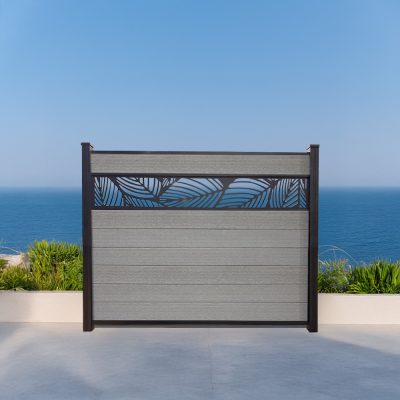 Leaf Lattice Composite Fence Storm Grey 5ft GWF