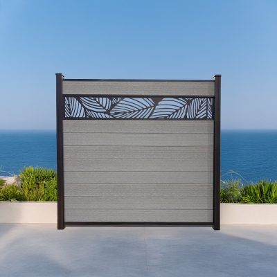 Leaf Lattice Composite Fence Storm Grey 6ft GWF