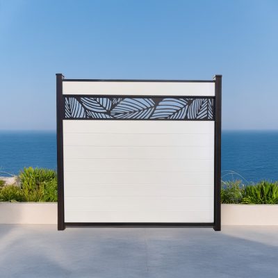 Leaf Lattice Vinyl Fence Mykonian White 6ft GWF