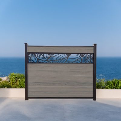 Leaf Lattice Vinyl Fence Woodgrain Walnut 5ft GWF