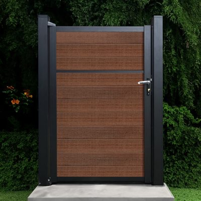 The Guardian Aluminum Gate Frame Kit with Aspen Brown Composite