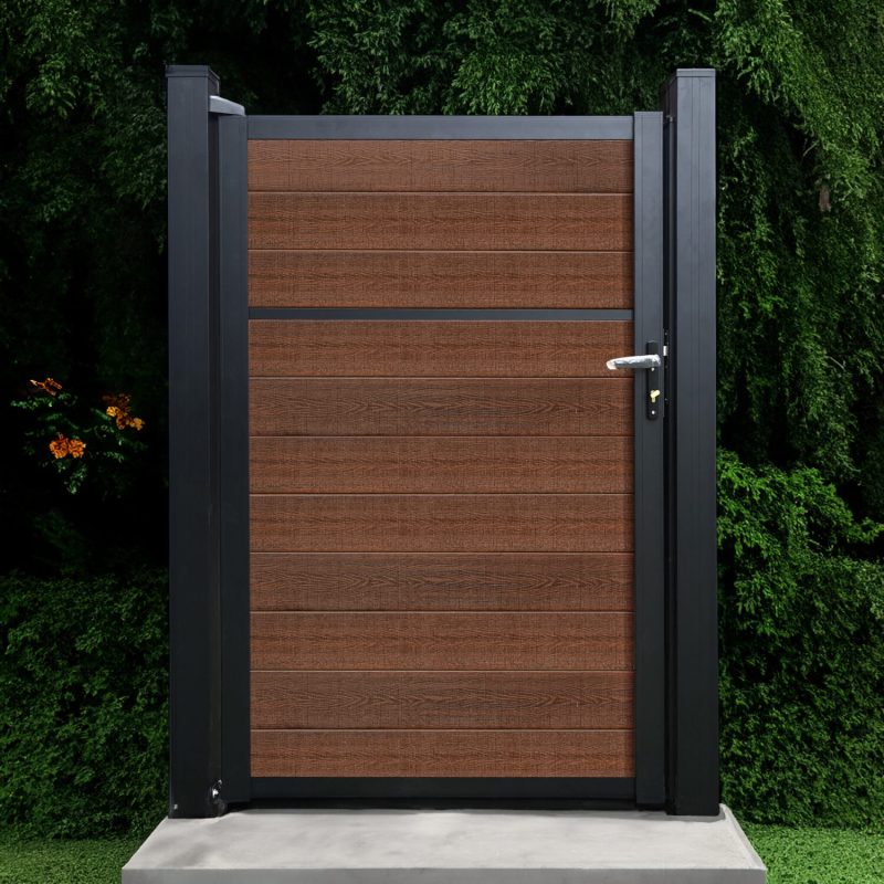 The Guardian Aluminum Gate Frame Kit with Aspen Brown Composite