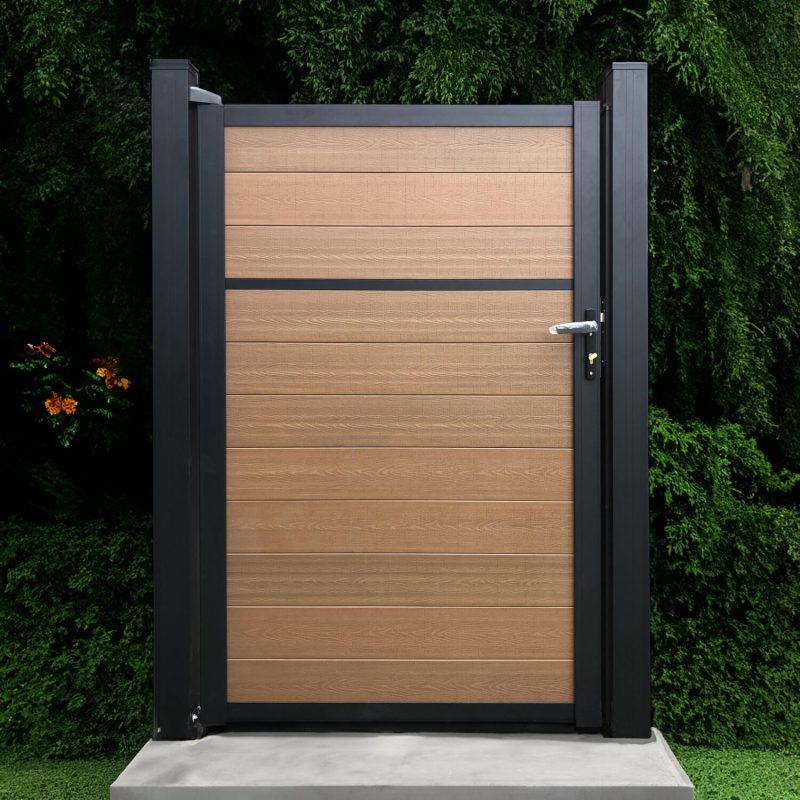 The Guardian Aluminum Gate Frame Kit with Cedar Composite