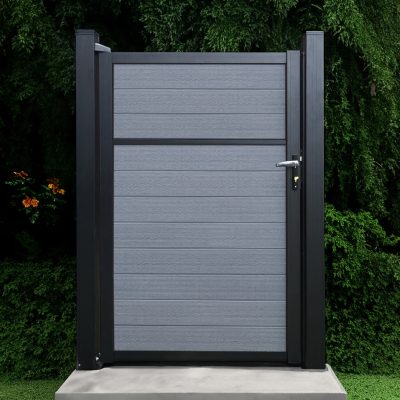 The Guardian Aluminum Gate Frame Kit with Silver Grey Composite