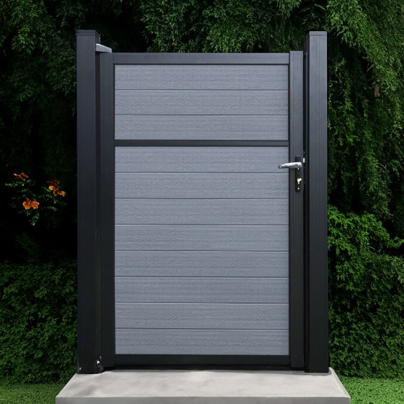 The Guardian Aluminum Gate Frame Kit with Silver Grey Composite
