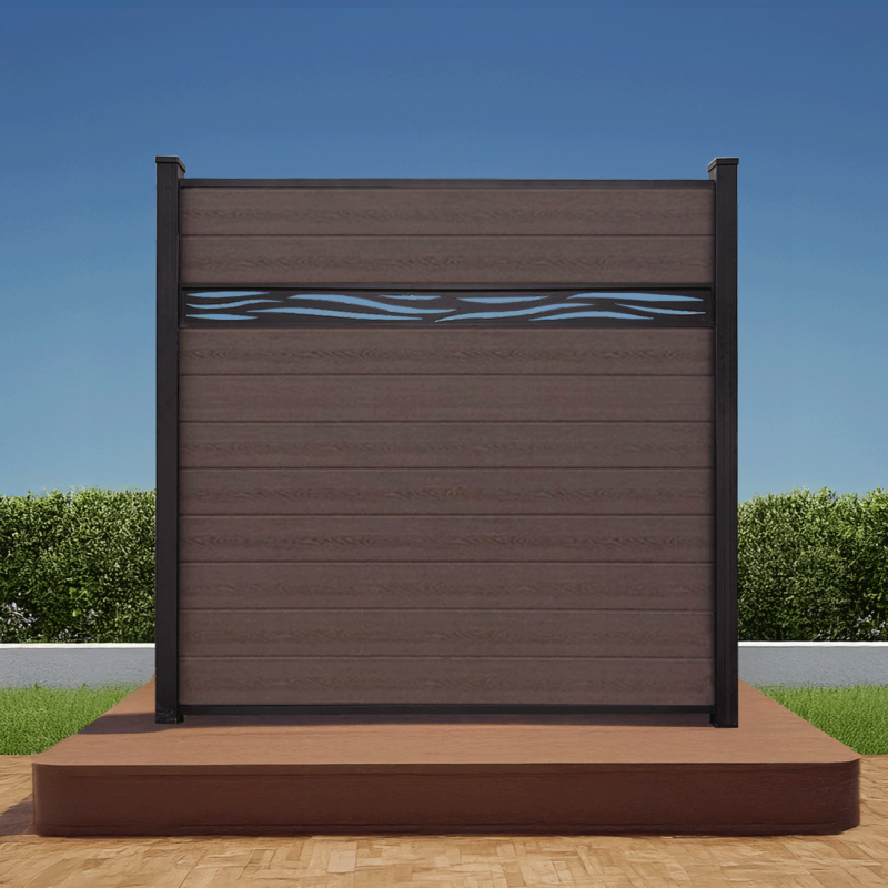 Waveform Lattice Composite Aspen Brown Fence 6