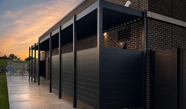 Greenwood Fence aluminum fence in Matte Black, an estate property