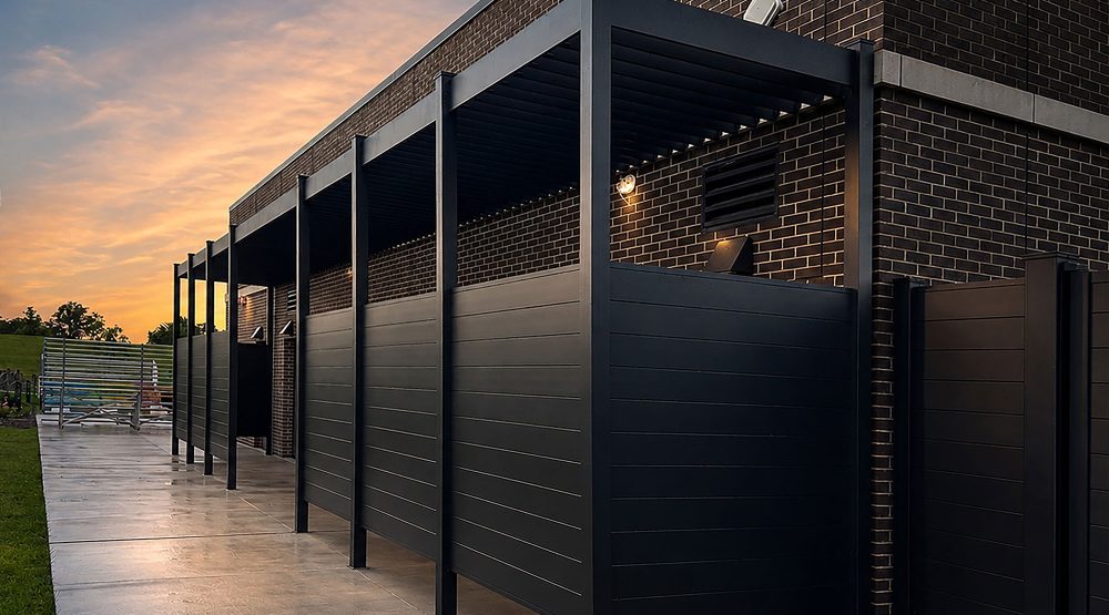 Greenwood Fence aluminum fence in Matte Black, an estate property