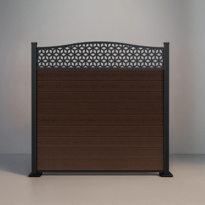 gwf s16 crescent top lattice 6ft height aspen brown composite standard post